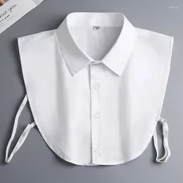 Bow Ties Cotton Fake Collar Blouse Sweater OL Detachable Shirt Women Crystal Vintage Solid Clothes Accessories