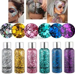 Body Glitter New Eye Glitter Nail Hair Body Face Glitter Gel Art Flash Heart Loose Sequins Cream Festival Glitter Decoration d240503