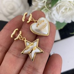 Fashion Designer Brass Letter Stud Earrings Luxury Women Gold Plated Copper Earring Never Fade Girls Birthday Party Jewellery Accessories