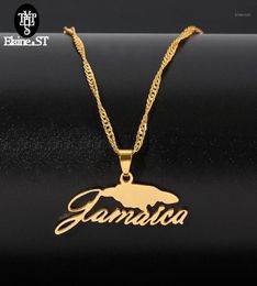 whole Jamaica Map Pendant Necklaces for Women Girls Stainless Steel Necklace Jamaican Map chain choker Engagement Jewelry13583284