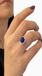 Top Quality Baget Sapphire Stone Diamond Model 925 Silver Ring1103576
