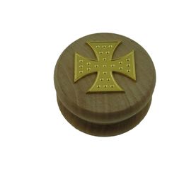 smoke shop 55mm metal smoke grinder 4 layers herb grinder Manual tobacco wooden cover grinder