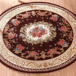 Carpets Round Jacquard Carpet Water Absorption Floor Rug Solid Comfortable Mat For Bedroom Parlour Living Room