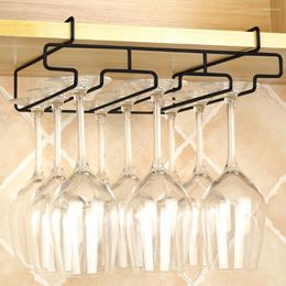 Kitchen Storage Durable Decorative Bar Shelf Cabinet Goblet Hanging Rack Stemware Holder Wine Glass Cup Hanger