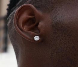 Stud Fashion Cool Super Bling Titanium Steel Zircon Earing For Women Men Crystal Ear Piercing Jewellery 2021 Brincos Christmas5275653