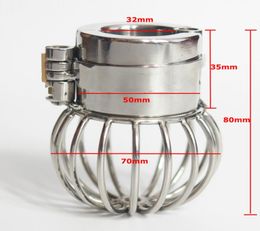 Devices Ball Cage Stainless Steel Scrotum Pendant Full Restraint Ball Stretcher With Spikes Bdsm Bondage Sex Toys For Men2315707