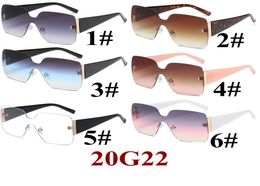 2021 Oversized Sunglasses Women One Piece lens New Fashion Rimless Sun glasses For Female UV400 Black pink Oculos men brand sungla9711066