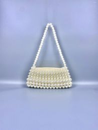 Hobo Pearl Bag For Women 2024 Mobile Phone Crossbody Small Hollow Bead Finished Qipao Handheld One Shoulder Underarm