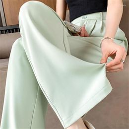 Women's Pants Spring Summer High Waist Suit Wide Leg Female 2024 Chic Elegant Minimalism Straight Loose Trousers