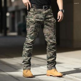 Men's Pants Camouflage Print Slim Fit Men Fall Mutil Pockets Stretch Trousers Spring Casual Straight Long Pant