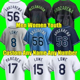 Custom 2024 City Connect S-4XL Baseball-Trikot Wander Franco Randy Arozarena Wade Boggs Tampa Bay Shane McClanahan Tyler Glasnow Brandon Lowe Rays Männer Frauen Jugend