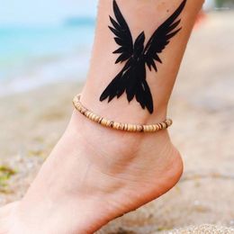 Anklets Bohemian Antique Wooden Anklet For Women Simple Beads Summer Beach Barefoot Ankle Foot Chain Jewelry Tobilleras