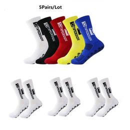5 pairs of anti slip football socks suitable for men women outdoor sports grip football socks sweat absorption and tooth prevention 240425