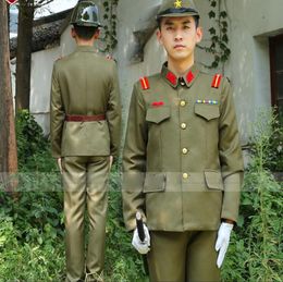 Japanese Imperial officer Traditional vintage green costumes stage drama show Takimi military uniform japanese military costume6981373