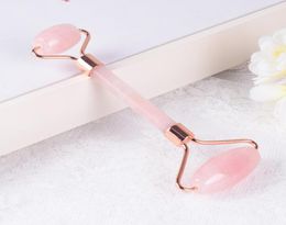 Face Massager Natural Rose Quartz Crystal Facial Roller with Silicone Cup Massage Neck Eyes Reduce Wrinkle AntiAging Beauty Skin 7317429