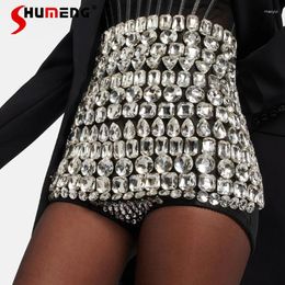 Women's Shorts American Sexy Girl Style Short Casual Pants 2024 Design Sense Heavy Industry Stitching Diamond-Embedded Slim Fit