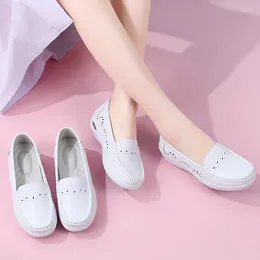 Casual Shoes Women White 2024 Soft Sole Slip On Leaather Womens Work Footwear