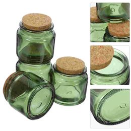 Candle Holders 4 Pcs Glass Scented Cup Household Holder Cork Jar Bottle Tealight For Centrepieces Empty Table