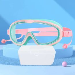 Swimming Goggles Kids Waterproof Antifog UV Protection Adjustable Swim Glasses with Earplugs 415 Years Children Eyewear 240418