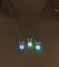 Charm Glowing Owl Pendant Necklace Cute Luminous Jewellery Choker 3 Colours Christmas Gift For Women Necklace Fashion Drop GB7845182