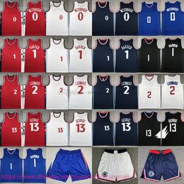 2 Kawhi Leonard Jersey 2024-25 Novo basquete 13 Paul George Westbrook James Harden Jerseys shorts costurados camisas esportivas pretas azuis brancas respiráveis