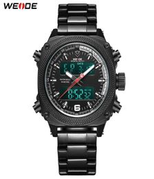 WEIDE Mens Sports Auto Date Week Display Digital Quartz Stainless Steel Band Belt Wristwatch Black Clock Relogio Masculino Hour4914846