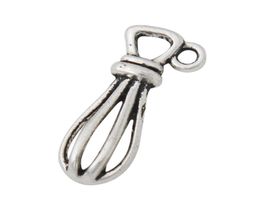 Whole Alloy Antique Silver Plated Daily Use Egg Beater Utensil Charms For Cooks and Chefs 824mm 100pcs AAC12531021621