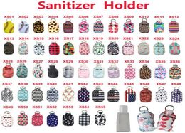 Neoprene Sanitizer Bottle Holder RTS Perfume Keychain Bags Portable Key Rings Hand Soap Bottle Holder Cover 30ML Empty Bottle EWC34311231