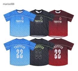 Men's T-Shirts Trapstar Mesh Football Jersey Blue Black Red Men Sportswear T-shirt Designer Fashion Clothing 4566567