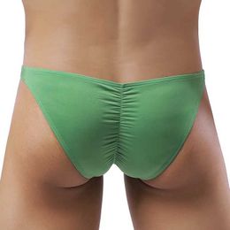 Underpants Mens sexy underwear low waist ice silk mens transparent tight and breathable Q240430