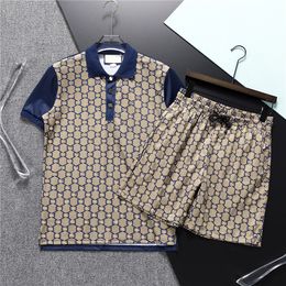 Mens t Shirt Shorts Set Designer Top Polo Casual Stripe Knight Embroidery Badge Tracksuits Summer Short Sleeve Men Tees Suit Womens Clothing M-3XL #0131