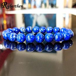 Strand Ruberthen Design 10 MM Natural Lapis Lazuli Bead Bracelet For MEN Gem Stone Beaded Energy
