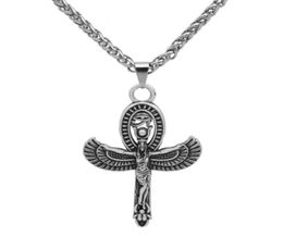 Pendant Necklaces Vintage Ancient Egyptian Wing Goddess Eye Of Horus Ankh Unisex Trend Amulet4510079