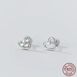 Stud Earrings La Monada Womens Silver 925 Ear Piercing Hollow Asymmetry Heart For Women Girl