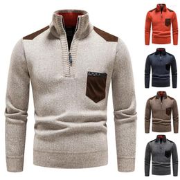 Men's Sweaters Pullover Men Sweater Cashmere Thick Shirts Korean Half Zipper Cold Blouse Stand Collar Autumn Winter Outerwear Clothing