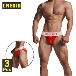 Underpants CMENIN sexy tearing mens thong cotton underwear low waist and buttocks lifting homosexual athlete trap bikini Q240430