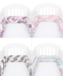 CushionDecorative Pillow 22 Metre Baby Bed Bumper Infant Braid Cot Cradle Cushion Knot Crib Protector Room Decor4291454