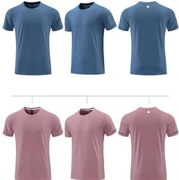 LL-R661 Men Yoga Outfit Gym T shirt Exercise & Fitness Wear Sportwear Trainning Basketball Running Ice Silk Shirts Outdoor Tops Short Sleeve Elastic Breathable 222