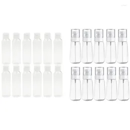 Storage Bottles 20Pcs 100Ml Bottle PET Liquid Shampoo Clear Makeup Container & 10 Pcs Refillable Plastic Fine Mist Perfume Spray