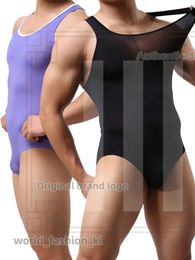 Дизайнер 4 цвета сексуальные мужчины без рукавов купальники эластичный мужской форсир.