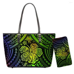 Bag 2024 Fashion Polynesian Tribes Print Shoulder Bags For Women Handbags&Purses Set Lady Casual Tote Custom Handbag Wallet