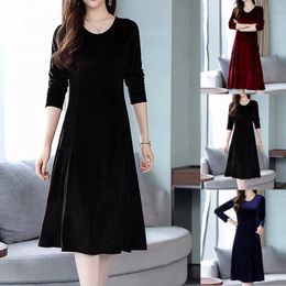 Casual Dresses Winter Women Neck Velvet Long Sleeve Slim High Waist Midi Petite Maxi Dress For Short Loose T Shirt