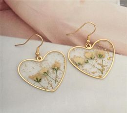 Dangle Chandelier Vintage Earrings Geometric Dry Flower For Women Girl BOHO Resin Drop Brincos Fashion Tortoise JewelryDangle Mi5066241