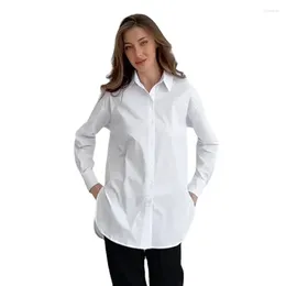 Women's Blouses Spring Casual Loose White Shirt Commuter Cardigan Jacket Women Inner Underneath Long Sleeves Womens Tops