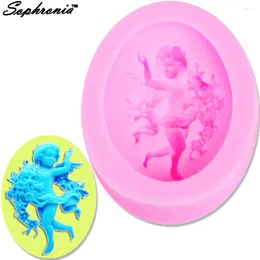 Baking Moulds 10PCS/SET Angel Girl Wing With Flower Shaped Silicone Mold Cake Decoration Fondant 3D Food Grade Mould M011