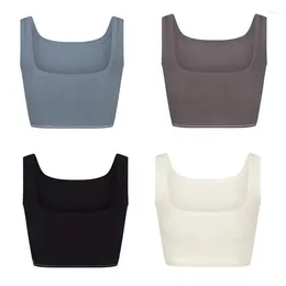 Women's Tanks High-Quality Square U-neck Pure Cotton Seamless Vest For Comfortable Home And Leisure High Elasticity Quality