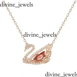 Warovski Necklace Designer Jewellery Swarovskis Jewellery Fashion Swarovskis Jewellery Women Gold Swan Heart Gradient Diamond Pendant Swan Necklace Necklace 2745