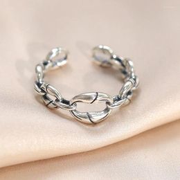 Cluster Rings Ventfille 925 Silling Silve Geometry Кольцо для женщин, выпускающая нерегулярные ретро -панк -ювелирные украшения