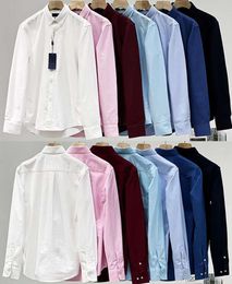 Designer Mens Casual Shirts Pony Paul Polos Tshirts Dress Big Horse Embroidery Business Clothes Long Sleeve Slim Lapel Tees Size M-3XL Fashion Clothing 4354436