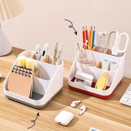 Storage Boxes Thickened Materials Organizer Wooden Desktop Box With 6 Compartments For Remote Control Scissors Glasses Home